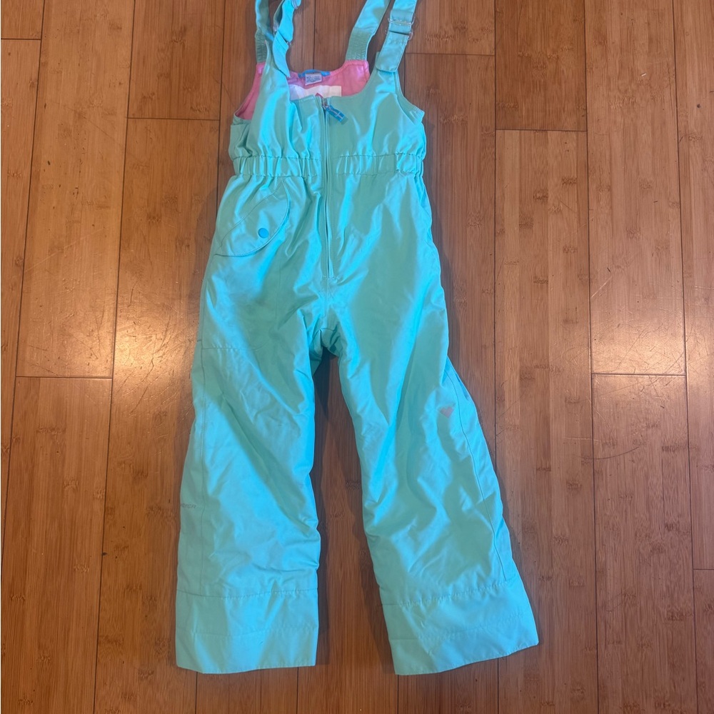 Obermeyer Light Blue and Pink Girls Ski Bib and Jacket